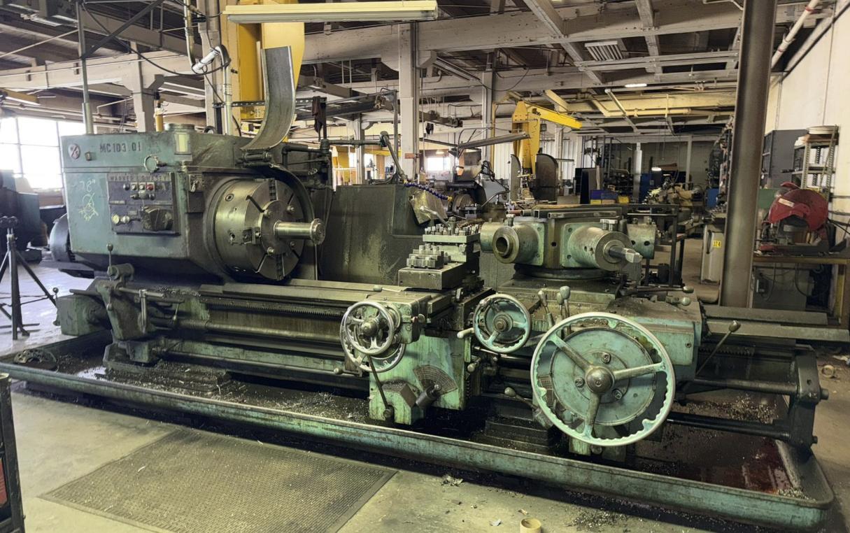 No. 4A Warner & Swasey, cross sliding turret lathe, M-3500, 24" chuck, 9.5" hole - Image 1