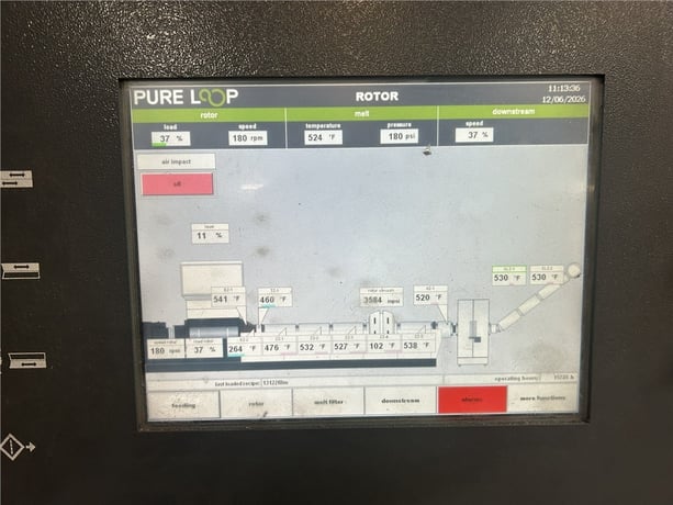 Pure Loop #EVO-302-E, plastic reclaim extrusion line w/ shredder, 3-1/8" extruder, 268 HP, Erema filter, 2018 - Image 4