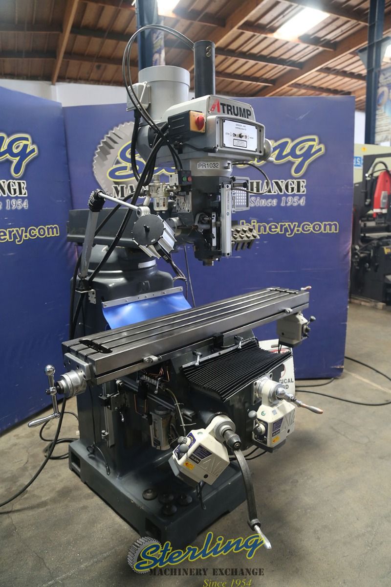 Atrump #AONE-3VHG, vertical mill, 10" x54" tbl., 36.37" X, 15.75" Y, 16" Z, 70-4200 RPM, X-Axis rapid power - Image 8