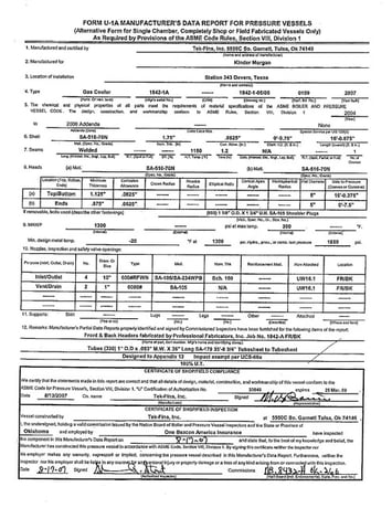 1300 psi, Tek Fins 11636T12.5 Gas Cooler, Tek-Fins 15' 6" x 36', 2007 - Image 7