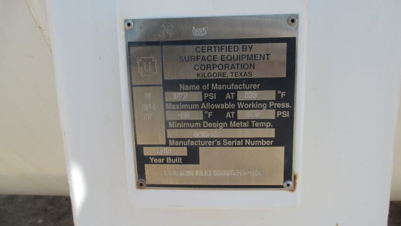 96" x 20' Surface Combustion Equipment, 2 Phase Separator, 1050 psi, 2010 - Image 4