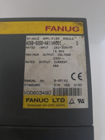 Fanuc #A06B-6088-H422, Spindle Amplifier Module, 13.2 kW, 283-325V. - Image 2