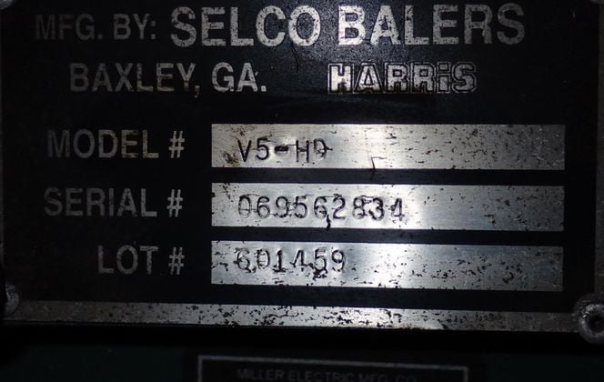 30" x 60" Selco #V5-HD, Hydraulic Vertical Baler, 10 HP, 208/230/460 V., 3 Ph. - Image 10