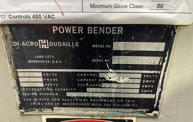 Di-Acro Houdaille #6, Power Bender, Allen-Bradley PanelView 550, 230 V., 3 Ph., 60 Hz. - Image 7