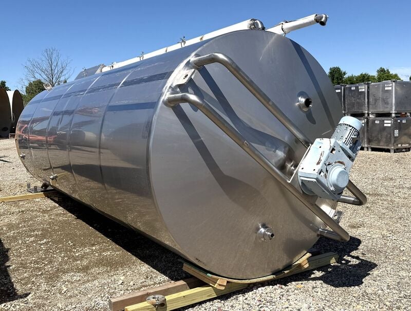 6000 gallon BCAST #BC-ST06000V, sanitary Stainless Steel jacketed mix tank, 7' 6" diameter x 24' 6" OAH, 14 - Image 4