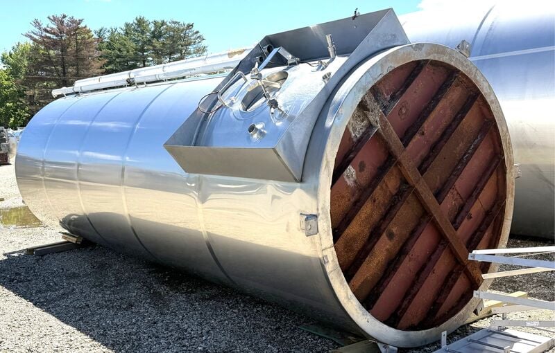 6000 gallon BCAST #BC-ST06000V, sanitary Stainless Steel jacketed mix tank, 7' 6" diameter x 24' 6" OAH, 14 - Image 6