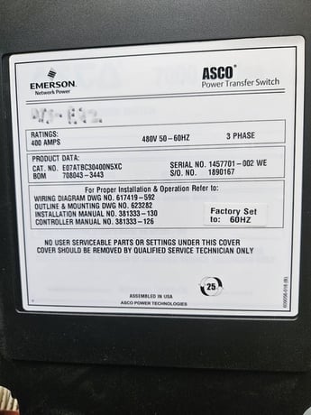 400 Amp. Asco 7000 Series ATS-EQ2, 4 Pole, 480/277 Volts, $3.3k - Image 8