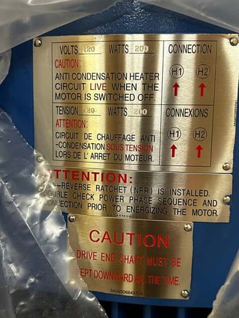 300 HP 1200 RPM TECO Westinghouse #VSTP3006, Frame 5009, TEFC, 460 Volts, Vertical Hollow Shaft, NEW - Image 5