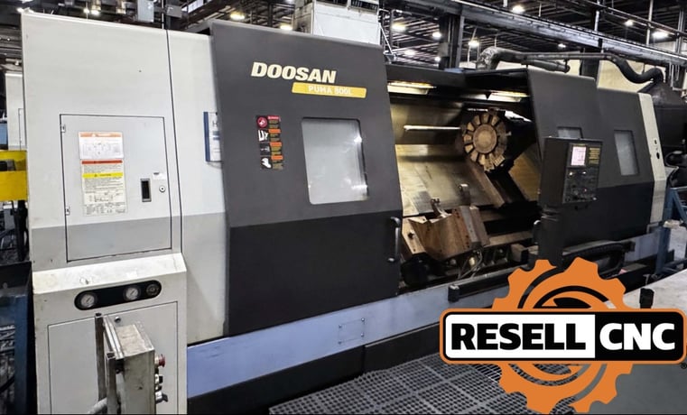 Daewoo Doosan #Puma-800-L, CNC Lathe, 35.4" swing, 3-jaw 27" air chuck, 12.6" bar, 2008 (2 available) - Image 4