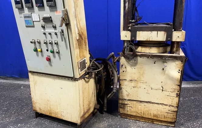 220 Ton, TMP, Four-Post Hydraulic Press, 16" x 16" x 18", 10 HP, 2500 psi, 1993 - Image 1