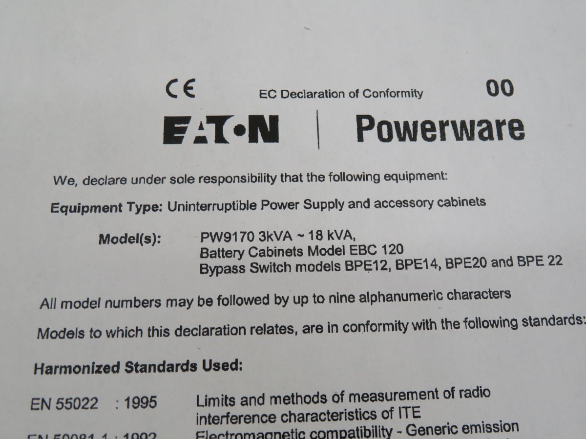 18.0 KVA, Eaton #PW9170, uninterruptible power supply, 200-240 Volts - Image 5