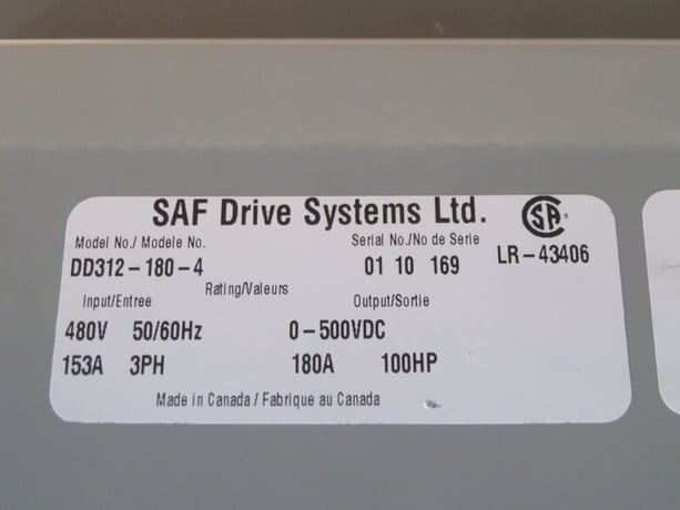 100 HP SAF, DD312-180-4, DC Drive, 180 Amps Output, 460 VAC Input - Image 9