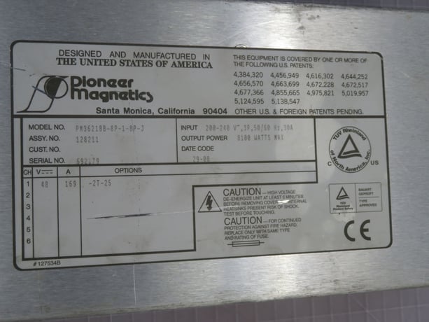 Pioneer Magnetics #PM36218B-8P-1-8P-J, Power Supply, 8100 W Output, 240 V Input - Image 4