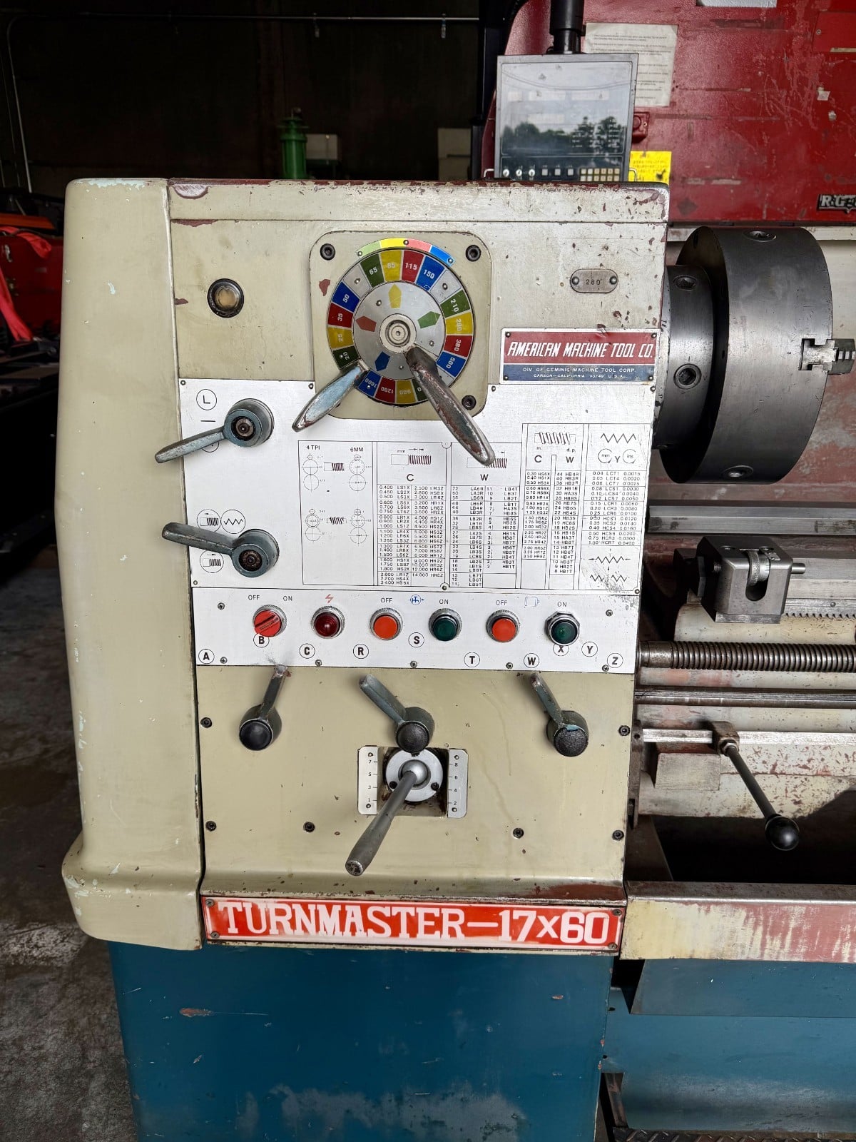 18"/28" x 60" Turnmaster, Gap Bed Engine Lathe, w/ KDK Tool Post, Spindle Hole 3-1/16", 1600 RPM, tailstock - Image 8
