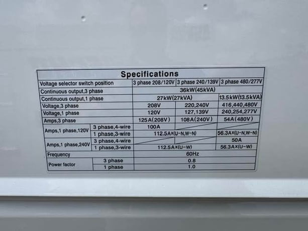 50 KW Shindaiwa #DGK45F, Diesel Generator, 67 HP, Isuzu 4LE2X Engine, Multi Voltage, sound attenuated - Image 6