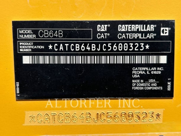 Caterpillar CB64B, 1531 hours, S/N: C5600323, 2017 - Image 6