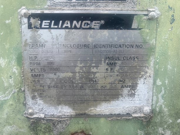 600 HP 1200 RPM Reliance, Frame 20EC5810S, weather protected enclosure type 2, 2300 Volts - Image 2