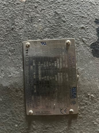125 HP 1800 RPM TECO, Frame 405T, ODP, 230/460 Volts, reman. - Image 2