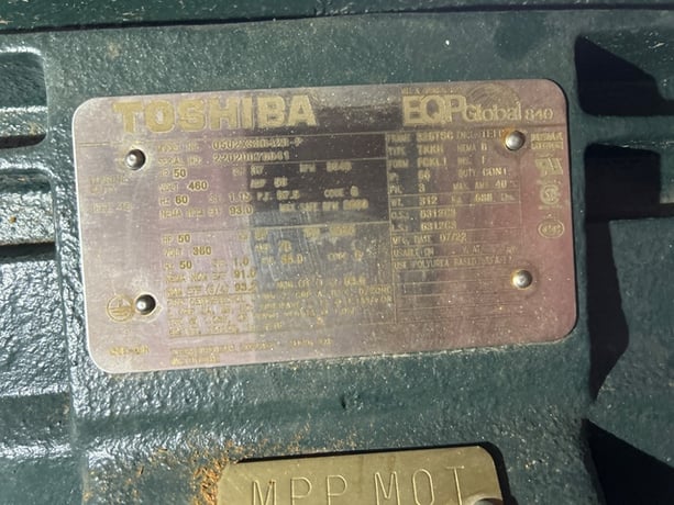 50 HP 3600 RPM Toshiba, Frame 326TSC, TEFC, 460 Volts (2 Available), new - Image 1