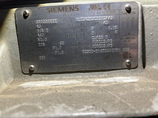 40 HP 900 RPM Siemens, Frame 365T, TEFC, 460 Volts, reman. - Image 1