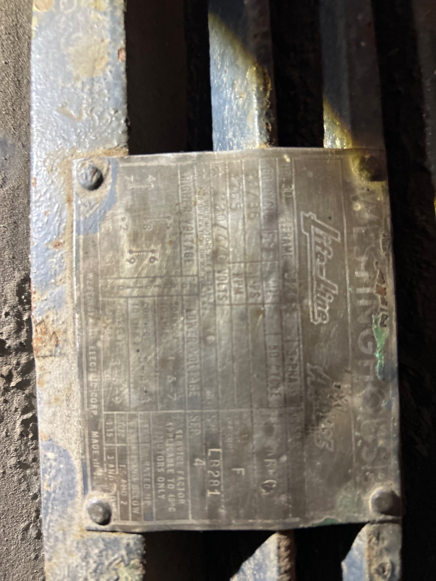 30 HP 1800 RPM Westinghouse, Frame 326S, TEFC, 220/440 Volts - Image 1