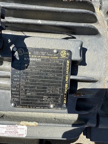 3 HP 870 RPM Baldor, Frame 254T, 230 v. - Image 1