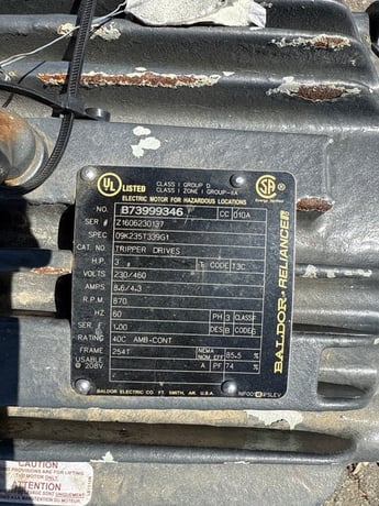 3 HP 870 RPM Baldor, Frame 254T, 230 v. - Image 4