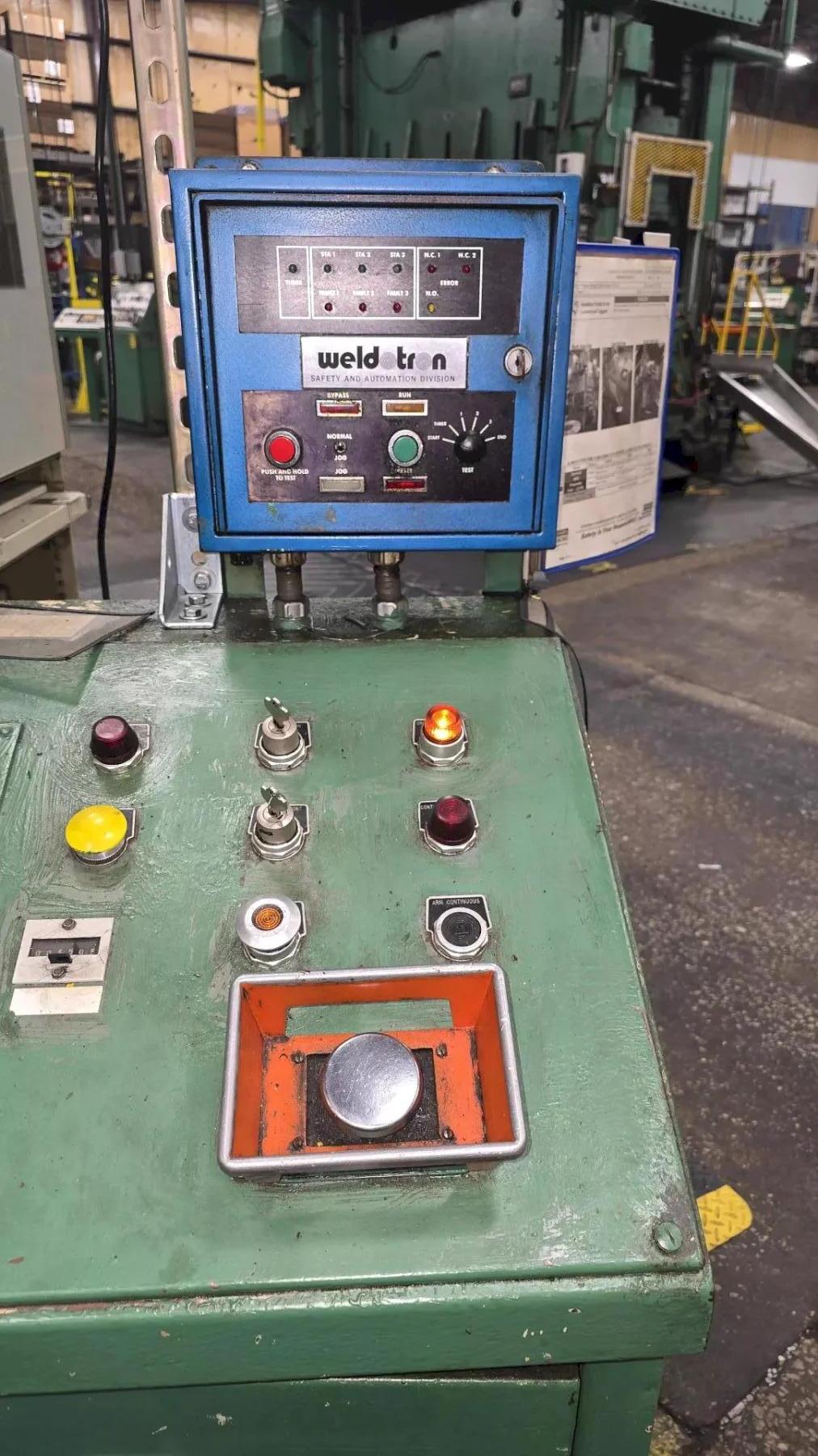 150 Ton, Federal #G2-150-72-30, gap frame double crank press, 8" stroke, 22" die space, 50 SPM, 72" x 30" - Image 3