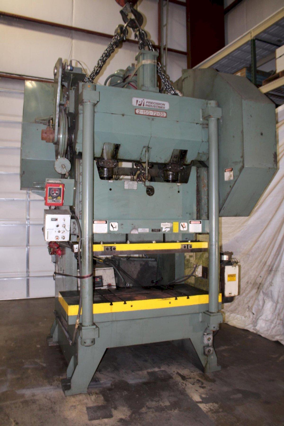 150 Ton, Precision #150 G OBS, gap frame double crank press, 6" stroke, 22.34" Shut Height, 3" adj., 72" x - Image 1