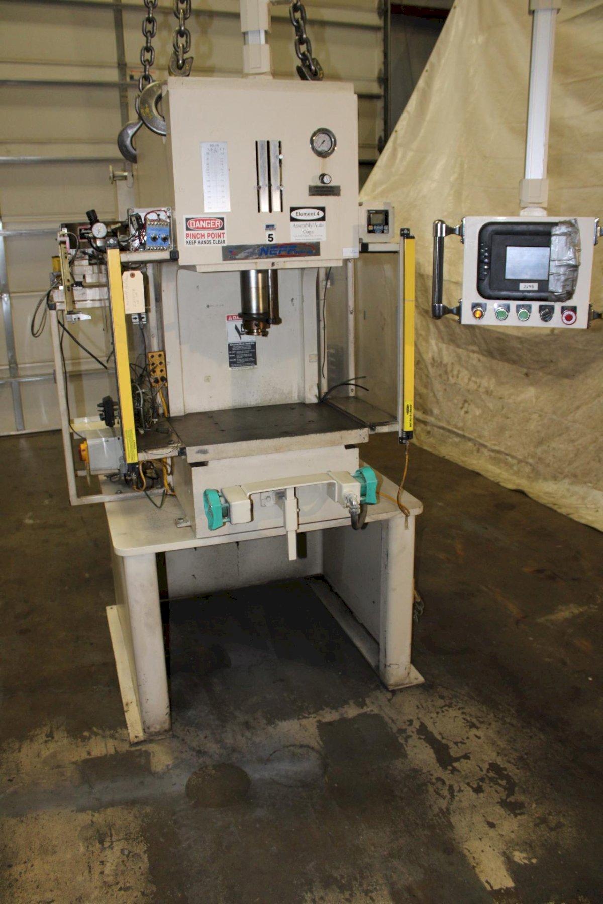 30 Ton, Neff #DF-25-15M, hydraulic press, 7" stroke, 19" daylight, 10" throat, 23.5" x 18" bed, 3000 PSI, 2002 - Image 1