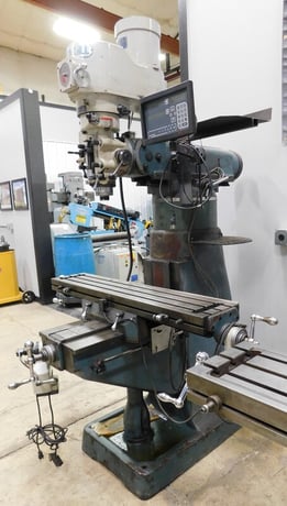 Enco / Acra #100-1597, vertical mill, 9" x49" tbl., 3 HP, 12" X, 32" Y, 16" Z, 60-4500 RPM, R-8, Newall DP700 - Image 5