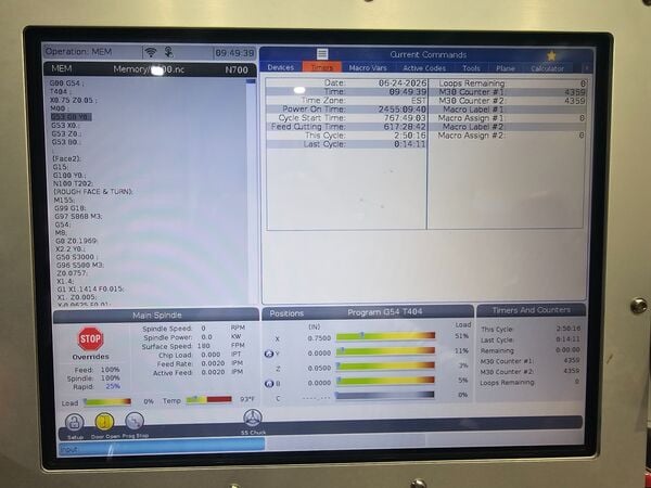 Haas #DS-30Y, CNC lathe, 31.7" swing, 8" chuck, 2" bar, live tooling, low hours, like new, 2024 - Image 6