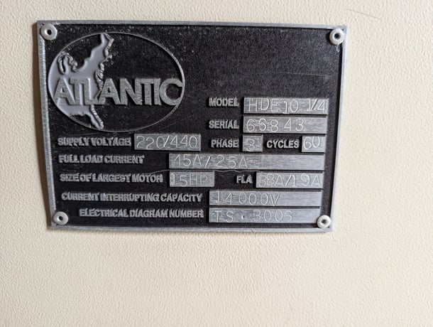 1/4" x 10' Atlantic #HDS, Power Squaring Shear, 2002 - Image 2