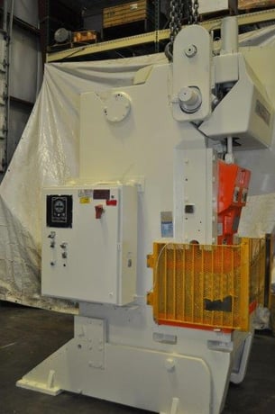 75 Ton, Bliss #C-75, OBI flywheel press, 4" stroke, 15" Shut Height, 3.5" ram adj., 36" x24" bed, 100 SPM - Image 2