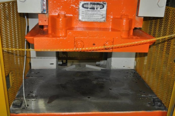 75 Ton, Bliss #C-75, OBI flywheel press, 4" stroke, 15" Shut Height, 3.5" ram adj., 36" x24" bed, 100 SPM - Image 8