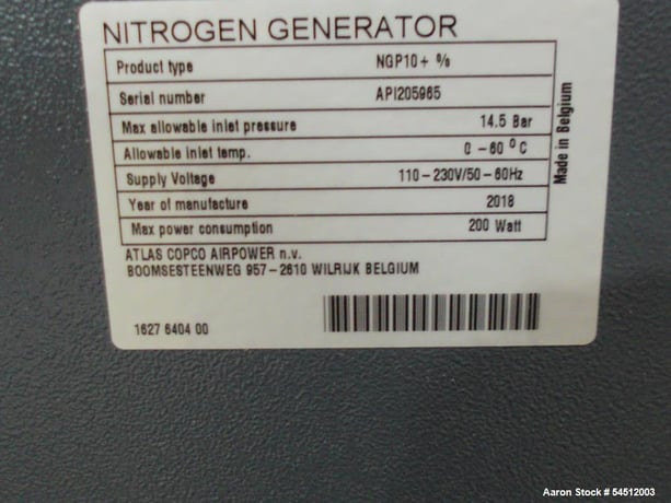 Atlas Copco #NGP10-plus, Nitrogen Generator, 10 SCFM - Image 9
