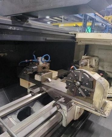 Mazak #Powermaster, CNC Lathe, 22.5" X, 118" Z, 34.2" max. swing, 33" max. turning diameter, 80" max. turning - Image 7