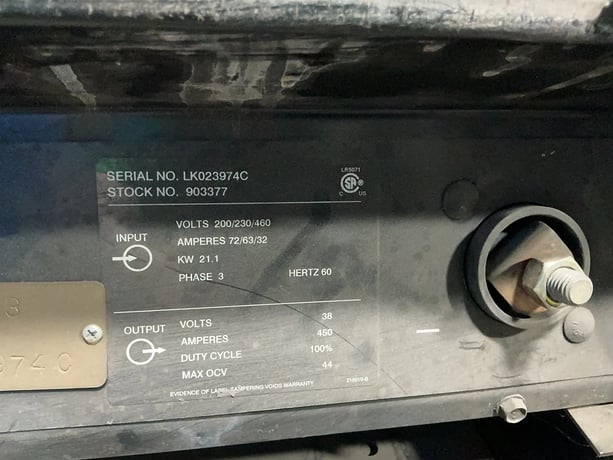 450 Amps, Miller #Deltaweld-452, Arc Welder, w/Miller S-62 24V Constant Speed Wire Feeder, 21.1 KW - Image 5