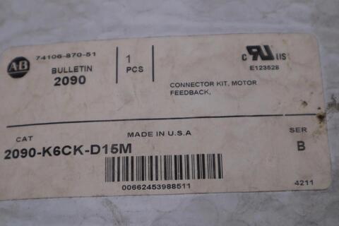 LOT OF 2 - Allen-Bradley Bradley 2090-K6CK-D15M Connector Kit - STOCK GF292A - Image 1