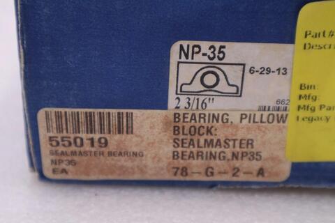 Sealmaster np-35 pillow block bearing bore: 2-3/16" - new in box - stock gf579a - Image 2