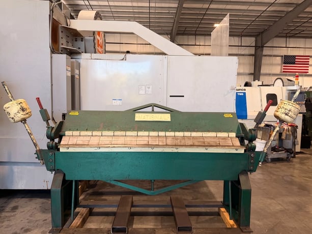 12 gauge x 6.1' National #U7212, box & pan brake, 73" bending length, (2) counterweights, assorted fingers - Image 1