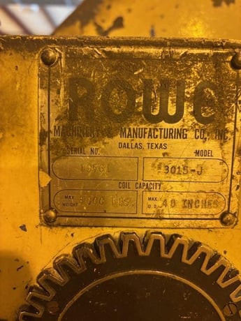 3000 lb. Rowe #3015-J, motorized coil cradle, 15" width, 48" outside dimension, 2 HP, 230/460 V., manual coil - Image 9