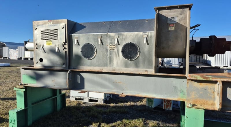 Vincent #VP-16, Dewatering Screw Press, Stainless Steel, 16" screw diameter, 30 HP TechTop motor - Image 1