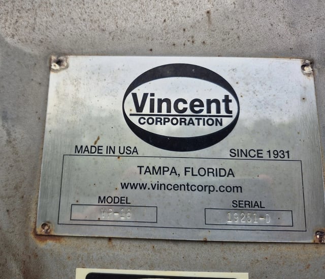 Vincent #VP-16, Dewatering Screw Press, Stainless Steel, 16" screw diameter, 30 HP TechTop motor - Image 7