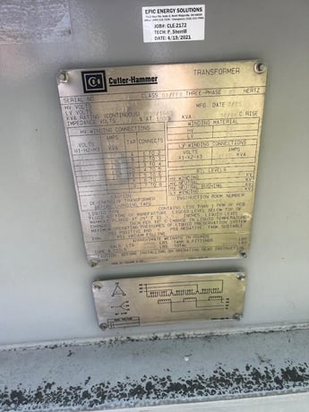 1500 KVA 13800 Primary, 480Y/277 Secondary, Cutler-Hammer Substation Transformer, Copper Windings, 3PH (2 - Image 7