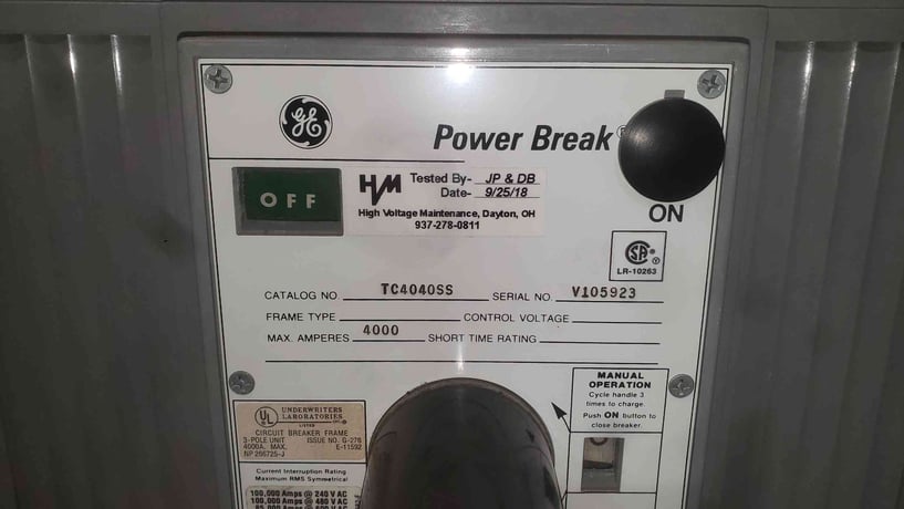 4000 Amp GE Power Break #TC4040SS, Circuit Breaker, 3 Pole, MicroVersaTrip MS-9, 480 Volts - Image 2