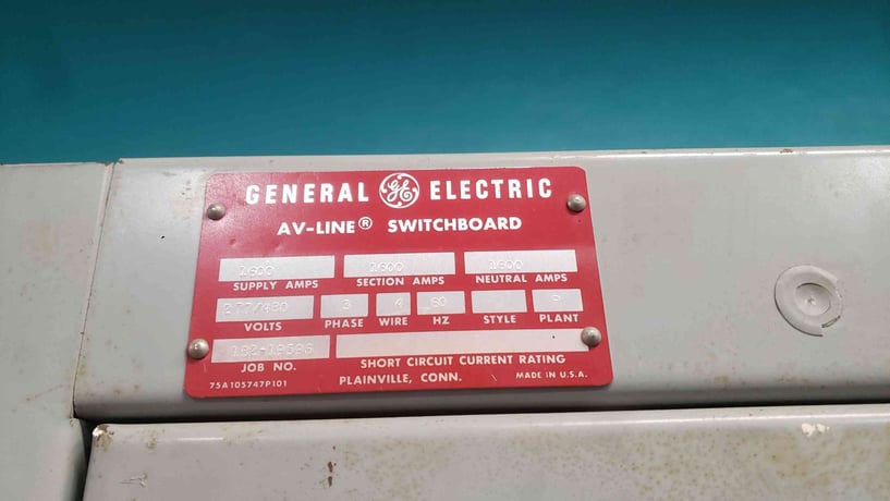 1600 Amp, General Electric #AV-Line, Switchboard, 480 Volts, 3PH, 4W, 10 Breaker, Power Break Dist & Main - Image 7