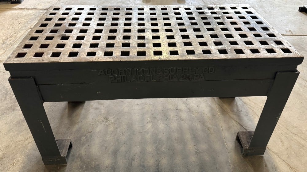 2' x 5' Acorn Welding Table, 1-3/4" Square Holes, Stand - Image 2