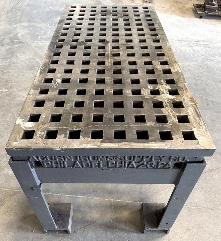 2' x 5' Acorn Welding Table, 1-3/4" Square Holes, Stand - Image 4