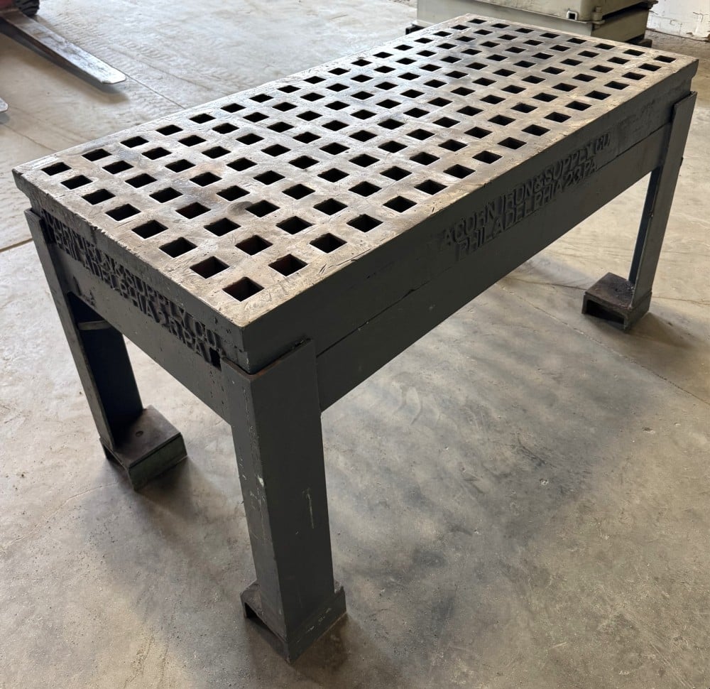 2' x 5' Acorn Welding Table, 1-3/4" Square Holes, Stand - Image 8